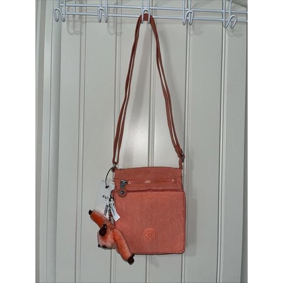 Kipling El Dorado MINI Crossbody Bag Purse  Nylon-Cool Coral Monkey Keychain - Picture 1 of 9